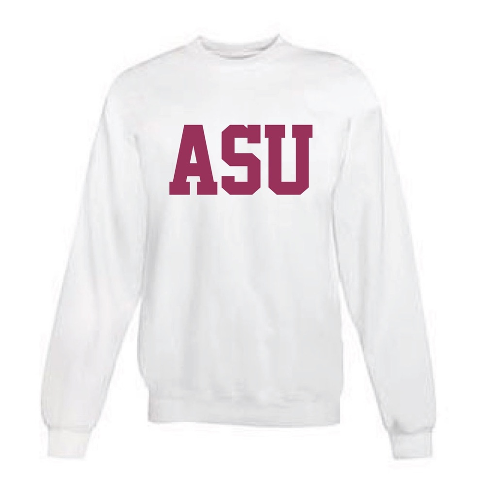 White Gameday Crewneck “ASU” Sweatshirt